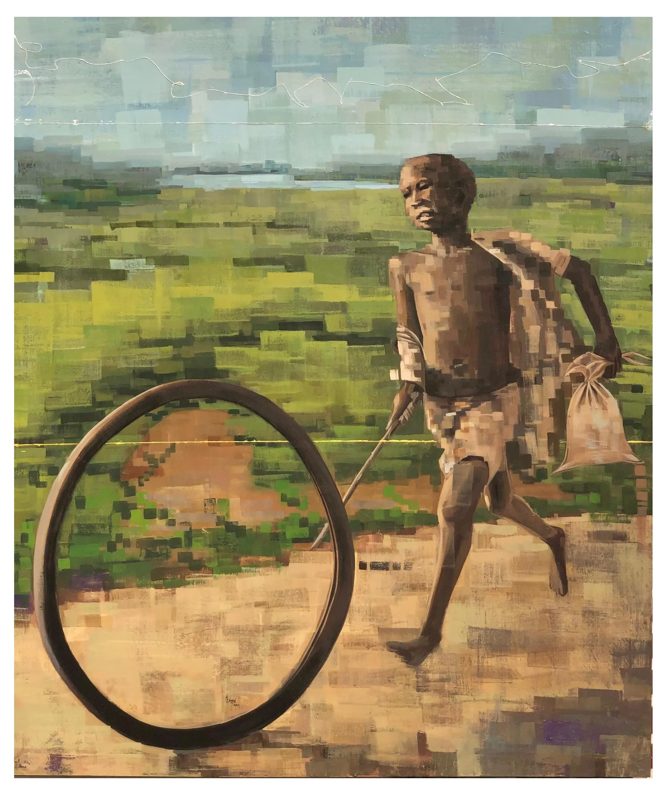 Mugisha with a hoop